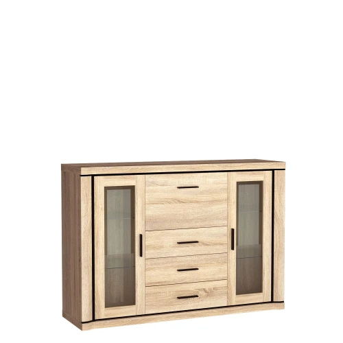 Vitrine 2-türig mit Schubladen Dallas D-7