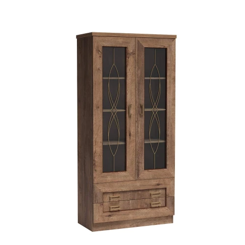 Vitrine Tadeusz 2-türig mit zwei Schubladen T-8