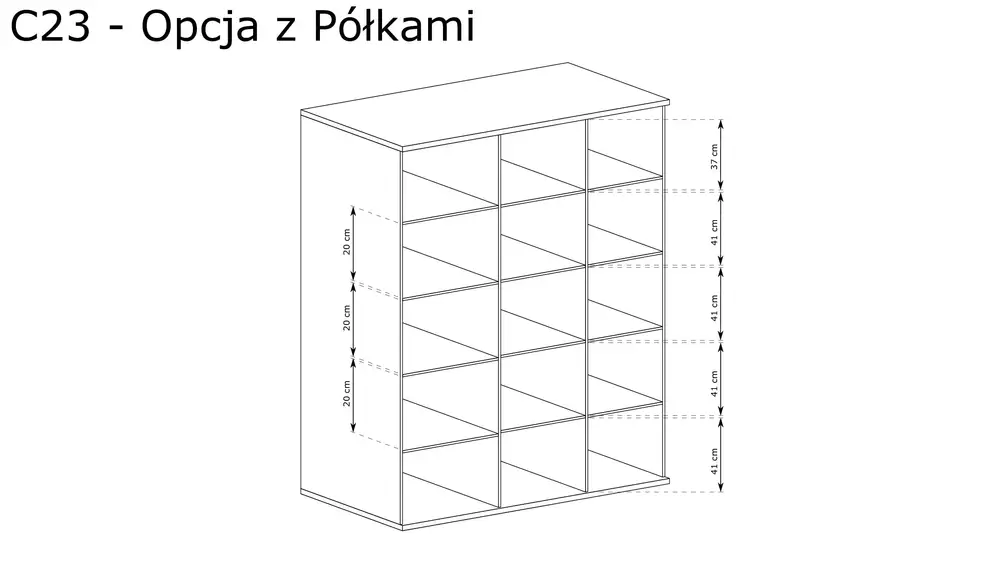DUŻA SZAFA Z LUSTREM CALI C-23
